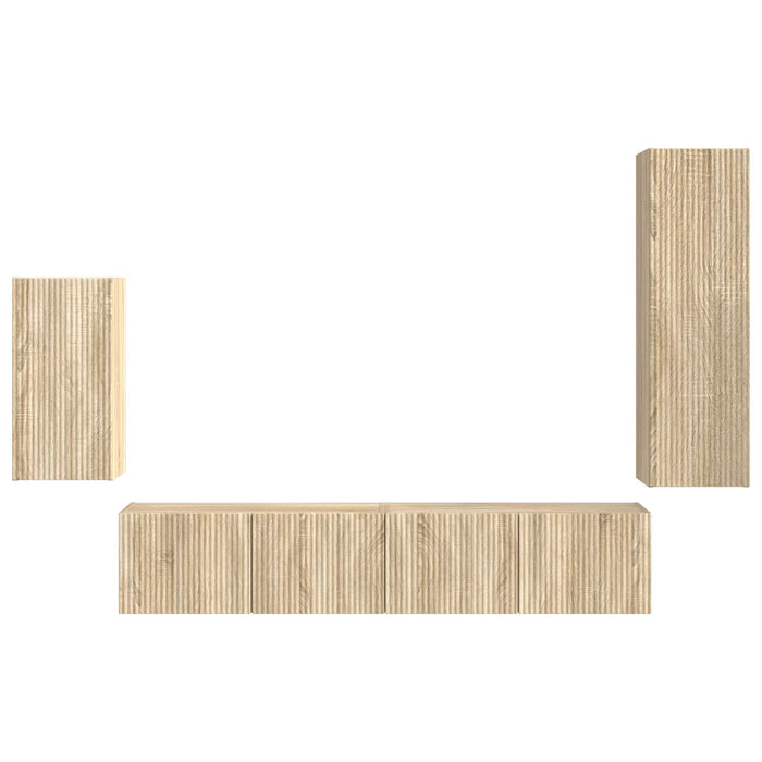 Set comodă TV Pe perete 3 pcs Stejar Sonoma Lemn compozit - WALTI WALTI
