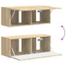 Set comodă TV Pe perete 3 pcs Stejar Sonoma Lemn compozit - WALTI WALTI
