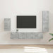 Set comodă TV Pe perete 3 pcs Gri din beton Lemn compozit - WALTI WALTI