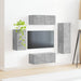 Set comodă TV Pe perete 3 pcs Gri din beton Lemn compozit - WALTI WALTI