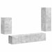 Set comodă TV Pe perete 3 pcs Gri din beton Lemn compozit - WALTI WALTI