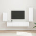 Set comodă TV Pe perete 3 pcs Alb lucios Lemn compozit - WALTI WALTI