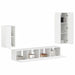 Set comodă TV Pe perete 3 pcs Alb lucios Lemn compozit - WALTI WALTI