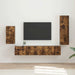 Set comodă TV Pe perete 3 pcs Stejar fumuriu Lemn compozit - WALTI WALTI