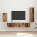 Set comodă TV Pe perete 3 pcs Lemn vechi Lemn compozit - WALTI WALTI