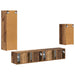 Set comodă TV Pe perete 3 pcs Lemn vechi Lemn compozit - WALTI WALTI