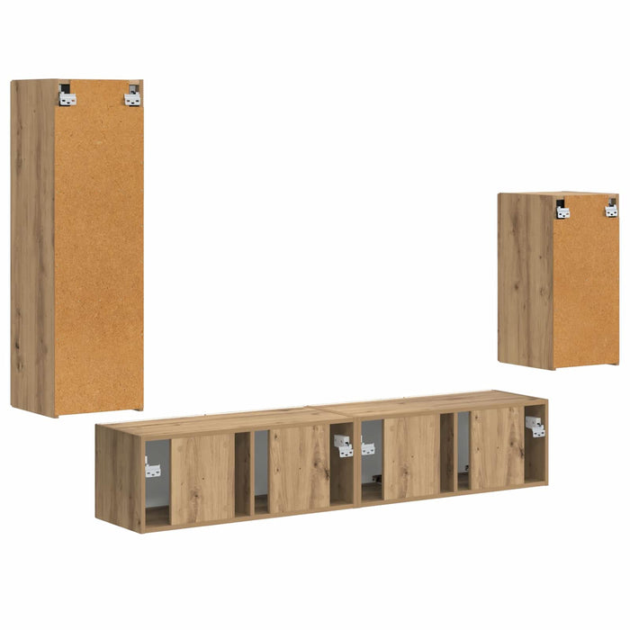 Set comodă TV Pe perete 3 pcs Stejar Artizanal Lemn compozit - WALTI WALTI