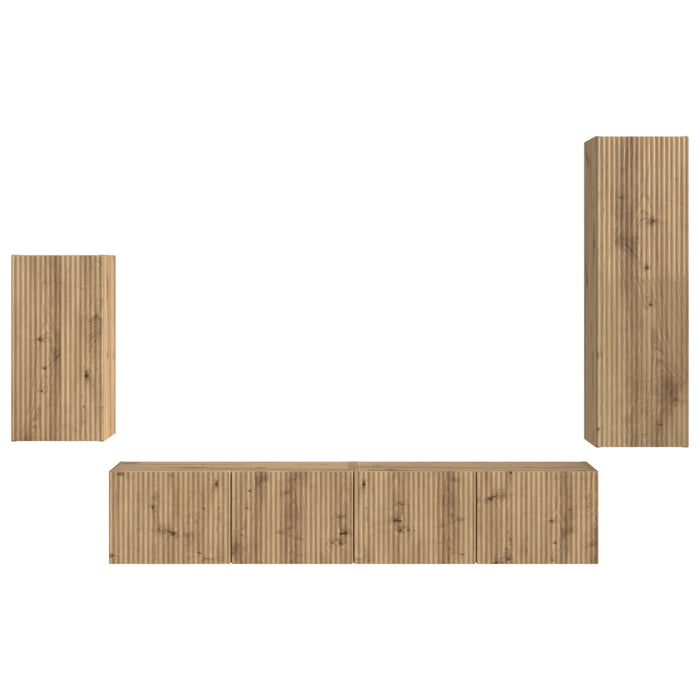 Set comodă TV Pe perete 3 pcs Stejar Artizanal Lemn compozit - WALTI WALTI