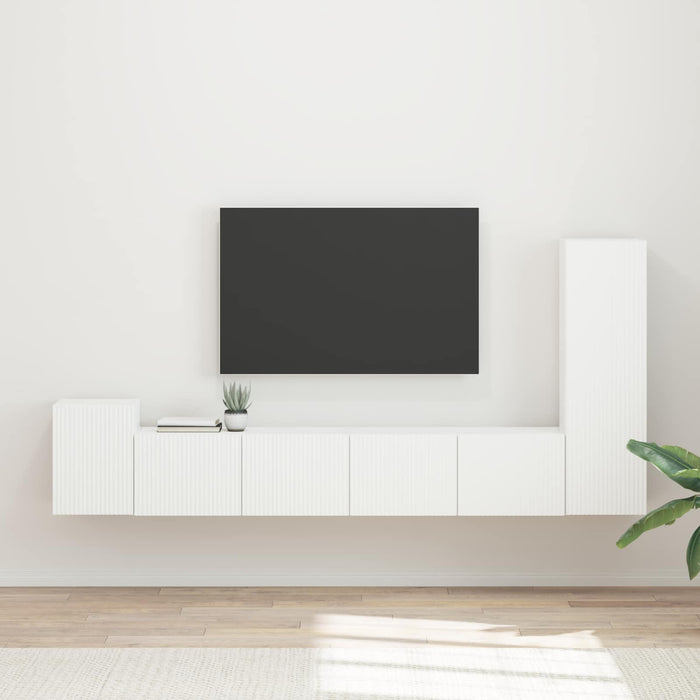 Set comodă TV Pe perete 3 pcs Alb Lemn compozit - WALTI WALTI