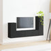 Set comodă TV Pe perete 3 pcs Negru Lemn compozit - WALTI WALTI
