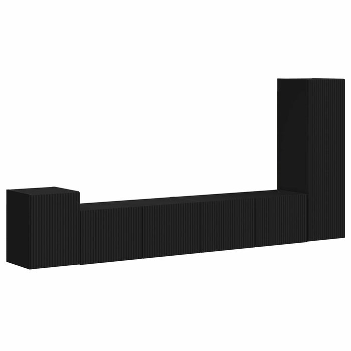 Set comodă TV Pe perete 3 pcs Negru Lemn compozit - WALTI WALTI