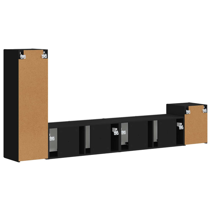 Set comodă TV Pe perete 3 pcs Negru Lemn compozit - WALTI WALTI
