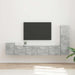 Set comodă TV Pe perete 3 pcs Gri din beton Lemn compozit - WALTI WALTI