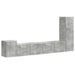 Set comodă TV Pe perete 3 pcs Gri din beton Lemn compozit - WALTI WALTI