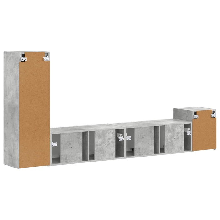Set comodă TV Pe perete 3 pcs Gri din beton Lemn compozit - WALTI WALTI