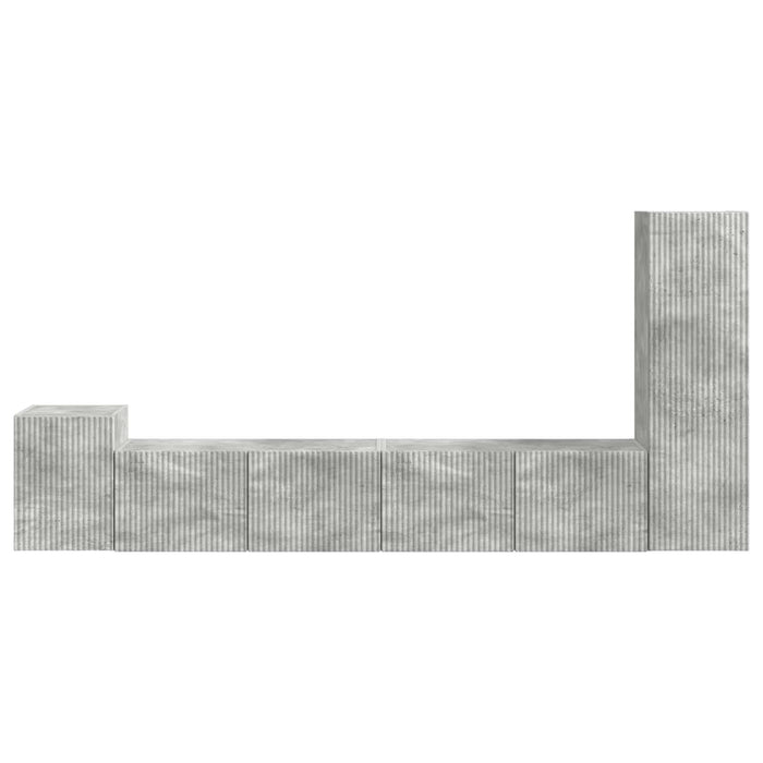 Set comodă TV Pe perete 3 pcs Gri din beton Lemn compozit - WALTI WALTI