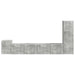 Set comodă TV Pe perete 3 pcs Gri din beton Lemn compozit - WALTI WALTI
