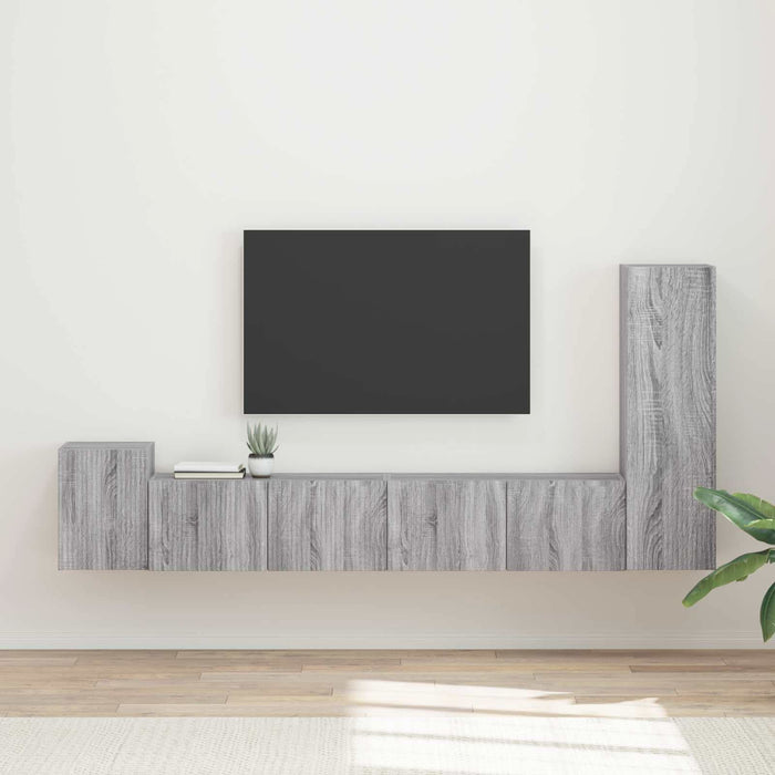 Set comodă TV Pe perete 3 pcs Gri Sonoma Lemn compozit - WALTI WALTI