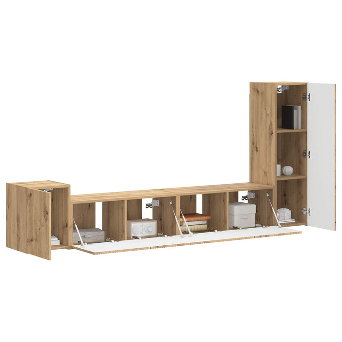 Set comodă TV Pe perete 3 pcs Stejar Artizanal Lemn compozit - WALTI WALTI