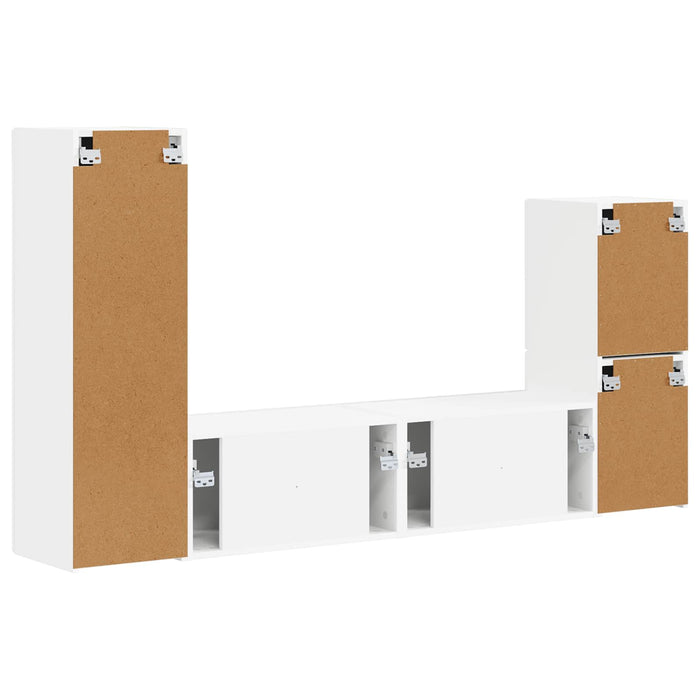 Set comodă TV Pe perete 4 pcs Alb Lemn compozit - WALTI WALTI