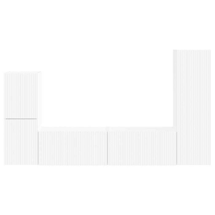 Set comodă TV Pe perete 4 pcs Alb Lemn compozit - WALTI WALTI