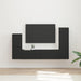 Set comodă TV Pe perete 4 pcs Negru Lemn compozit - WALTI WALTI