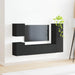 Set comodă TV Pe perete 4 pcs Negru Lemn compozit - WALTI WALTI