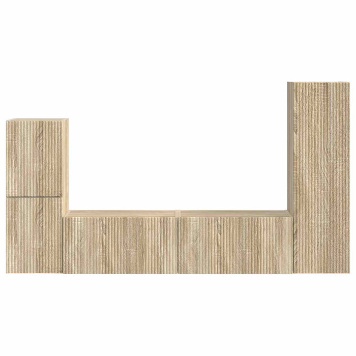 Set comodă TV Pe perete 4 pcs Stejar Sonoma Lemn compozit - WALTI WALTI