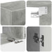 Set comodă TV Pe perete 4 pcs Gri din beton Lemn compozit - WALTI WALTI