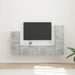 Set comodă TV Pe perete 4 pcs Gri din beton Lemn compozit - WALTI WALTI