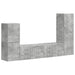 Set comodă TV Pe perete 4 pcs Gri din beton Lemn compozit - WALTI WALTI