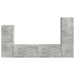 Set comodă TV Pe perete 4 pcs Gri din beton Lemn compozit - WALTI WALTI