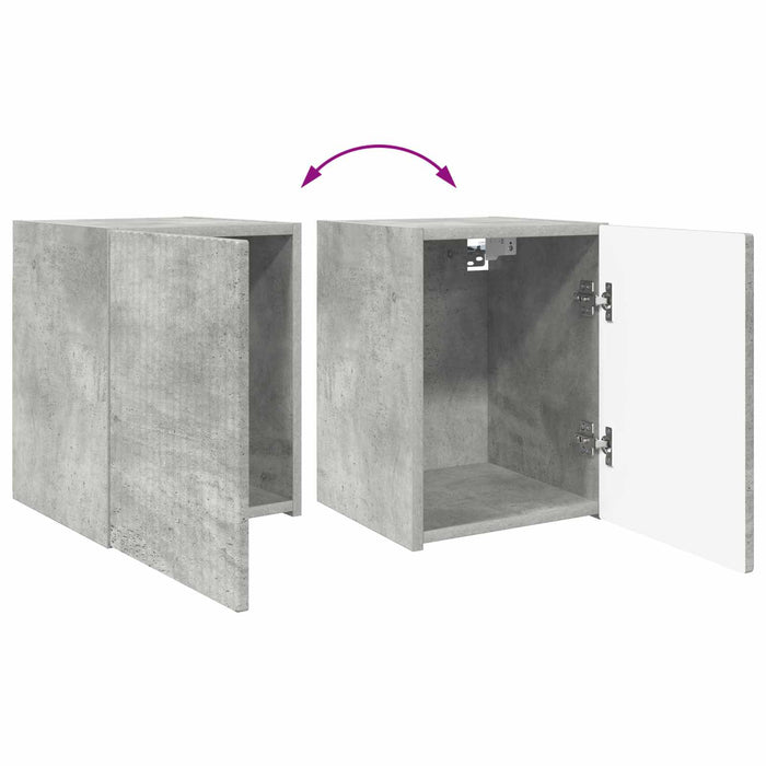 Set comodă TV Pe perete 4 pcs Gri din beton Lemn compozit - WALTI WALTI