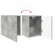 Set comodă TV Pe perete 4 pcs Gri din beton Lemn compozit - WALTI WALTI