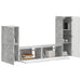 Set comodă TV Pe perete 4 pcs Gri din beton Lemn compozit - WALTI WALTI