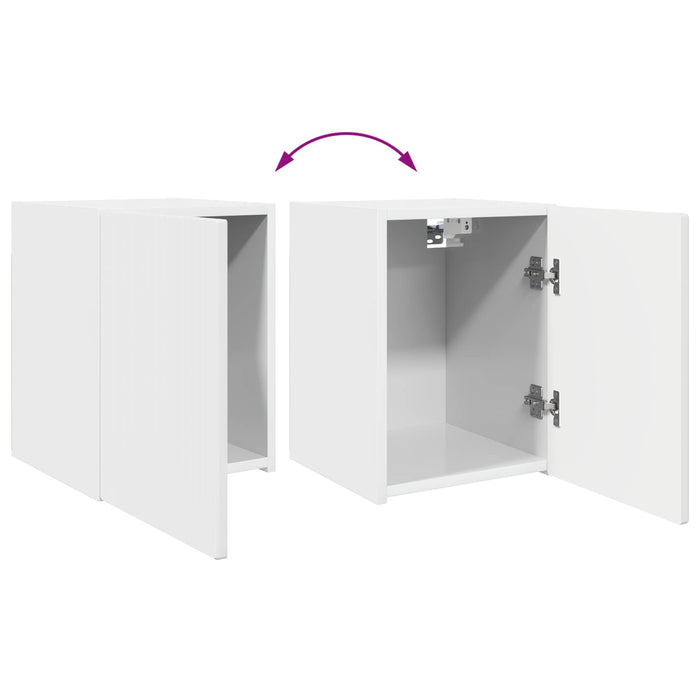 Set comodă TV Pe perete 4 pcs Alb lucios Lemn compozit - WALTI WALTI