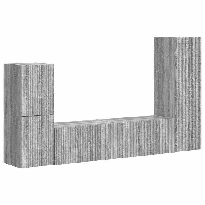 Set comodă TV Pe perete 4 pcs Gri Sonoma Lemn compozit - WALTI WALTI