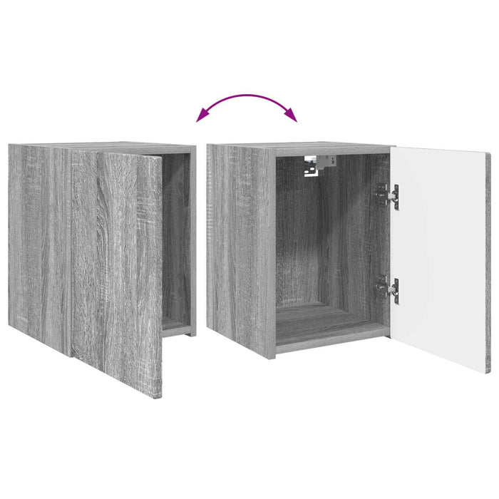 Set comodă TV Pe perete 4 pcs Gri Sonoma Lemn compozit - WALTI WALTI