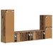 Set comodă TV Pe perete 4 pcs Lemn vechi Lemn compozit - WALTI WALTI