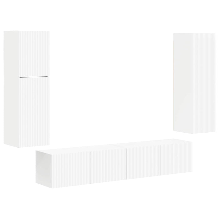 Set comodă TV Pe perete 4 pcs Alb Lemn compozit - WALTI WALTI