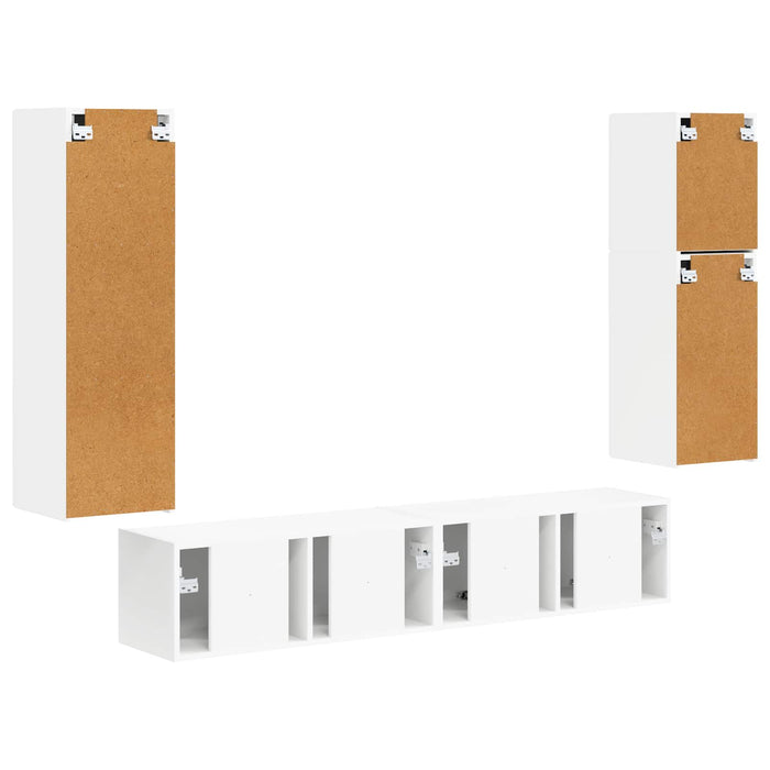 Set comodă TV Pe perete 4 pcs Alb Lemn compozit - WALTI WALTI