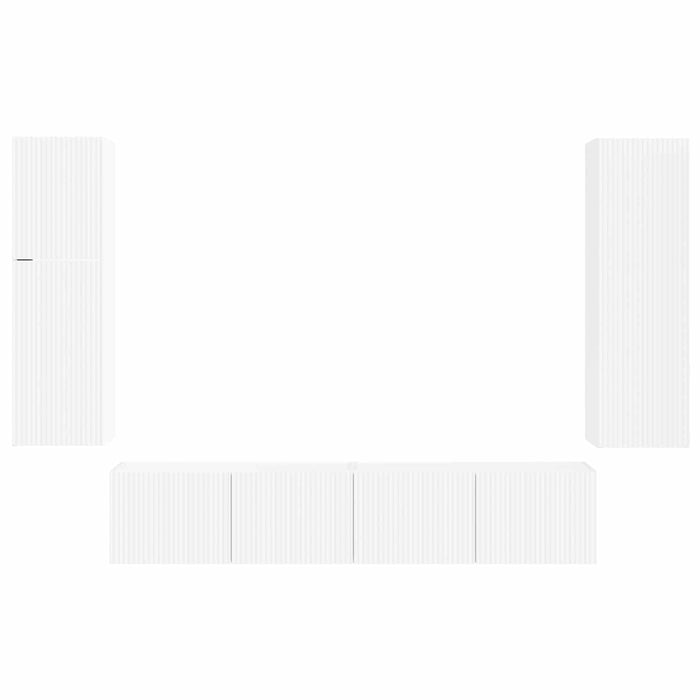 Set comodă TV Pe perete 4 pcs Alb Lemn compozit - WALTI WALTI