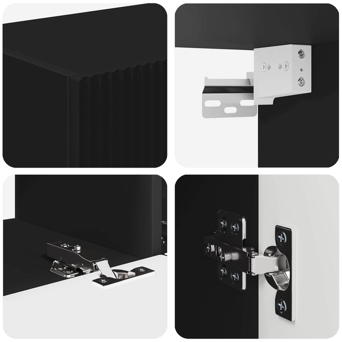 Set comodă TV Pe perete 4 pcs Negru Lemn compozit - WALTI WALTI