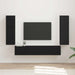 Set comodă TV Pe perete 4 pcs Negru Lemn compozit - WALTI WALTI
