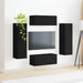 Set comodă TV Pe perete 4 pcs Negru Lemn compozit - WALTI WALTI