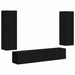 Set comodă TV Pe perete 4 pcs Negru Lemn compozit - WALTI WALTI