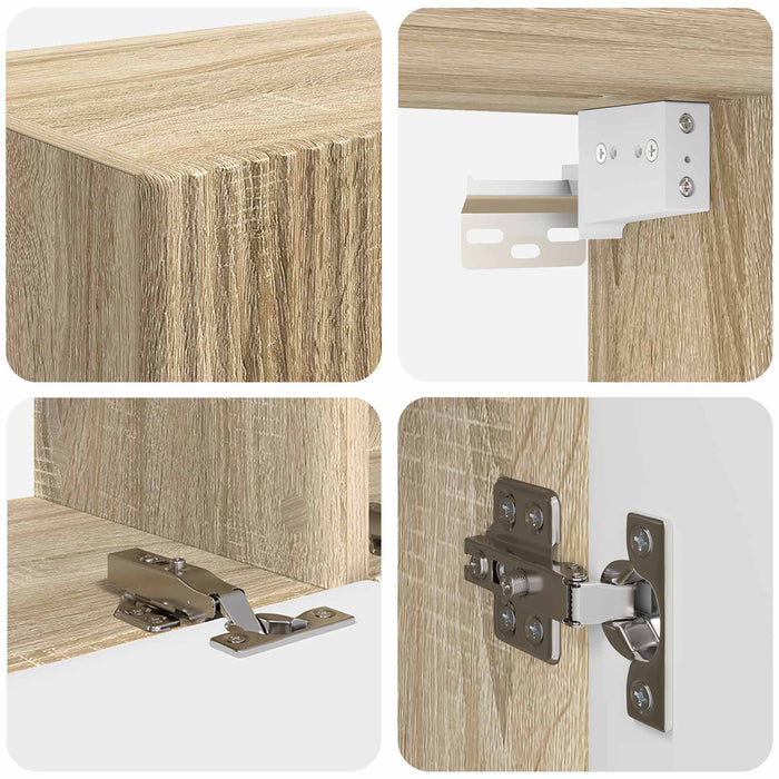 Set comodă TV Pe perete 4 pcs Stejar Sonoma Lemn compozit - WALTI WALTI