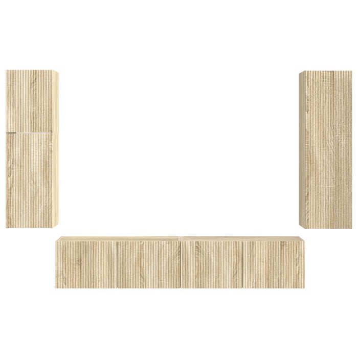 Set comodă TV Pe perete 4 pcs Stejar Sonoma Lemn compozit - WALTI WALTI