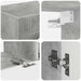 Set comodă TV Pe perete 4 pcs Gri din beton Lemn compozit - WALTI WALTI