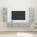 Set comodă TV Pe perete 4 pcs Gri din beton Lemn compozit - WALTI WALTI